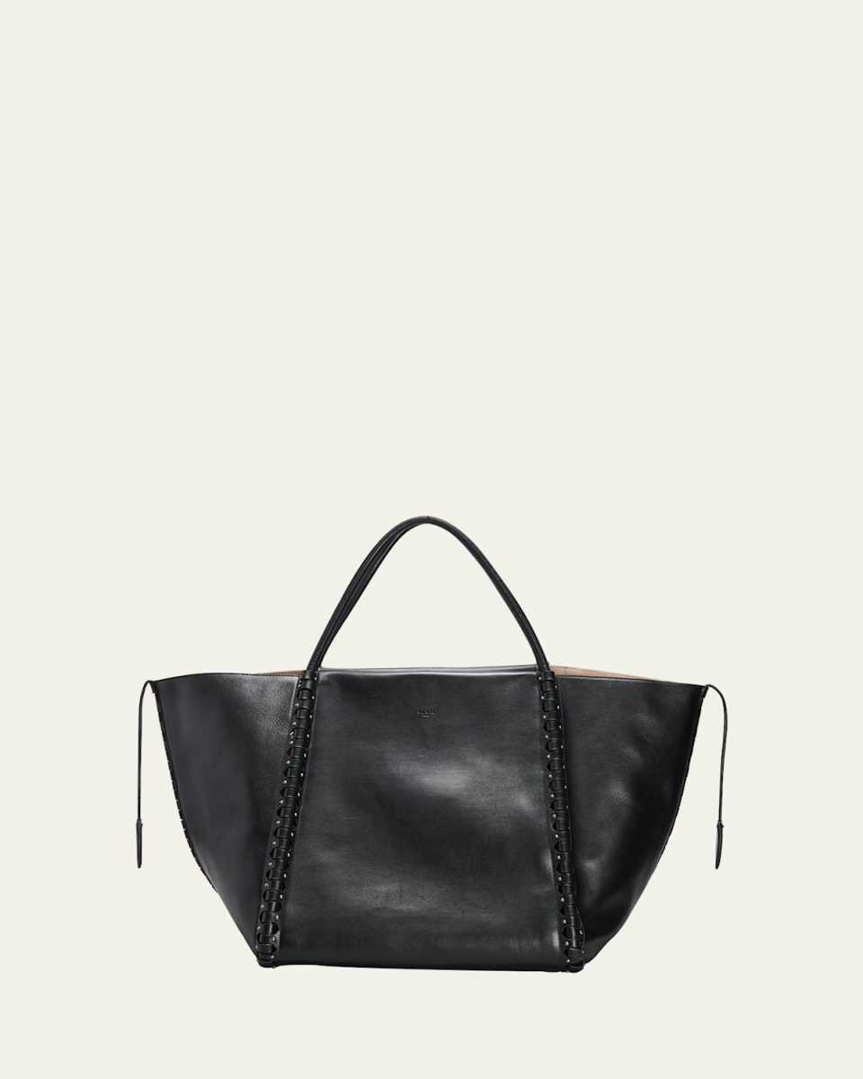 Hinge Large Stud Leather Tote Bag